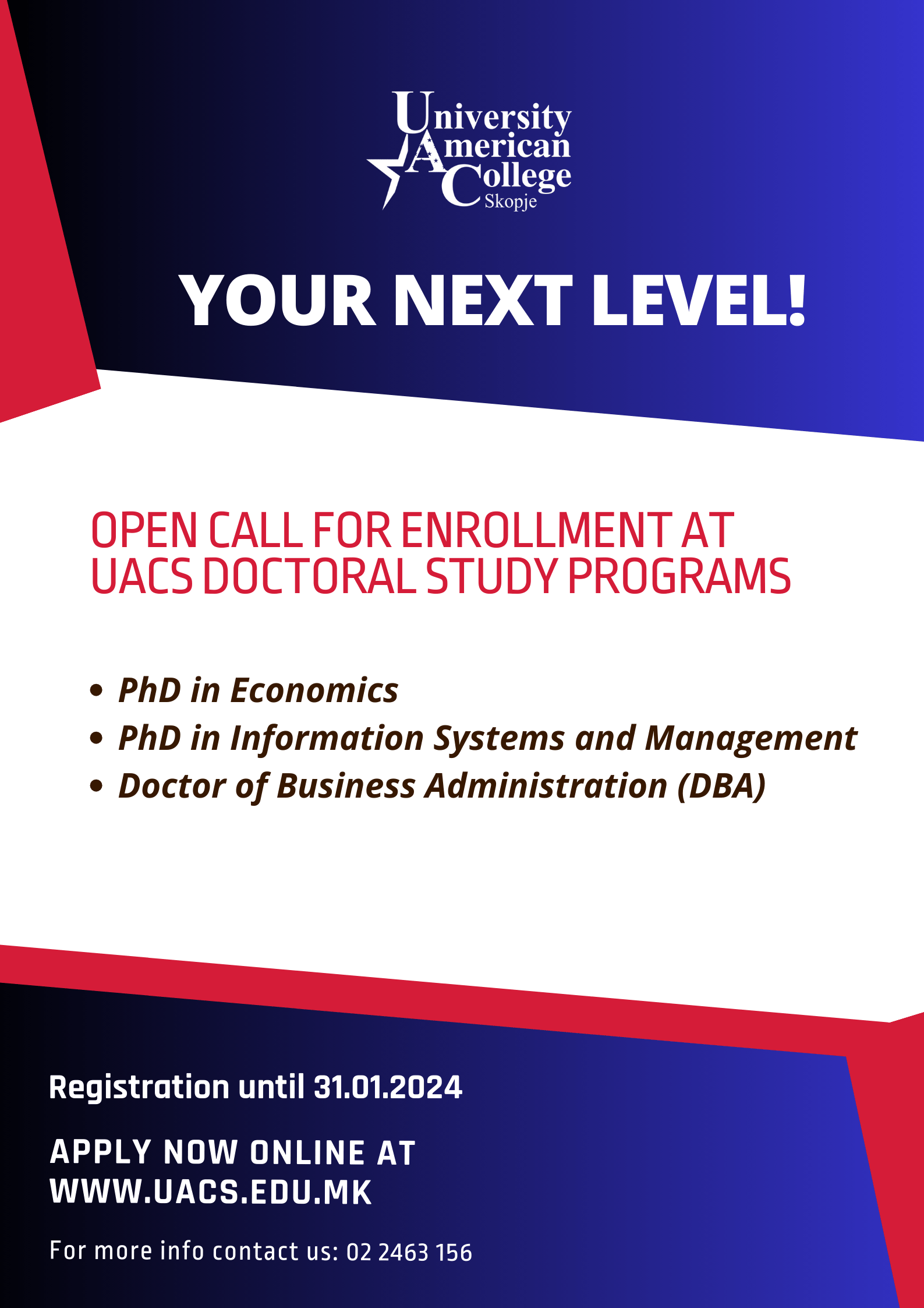 UACS Doctorate School - Registrations Open!