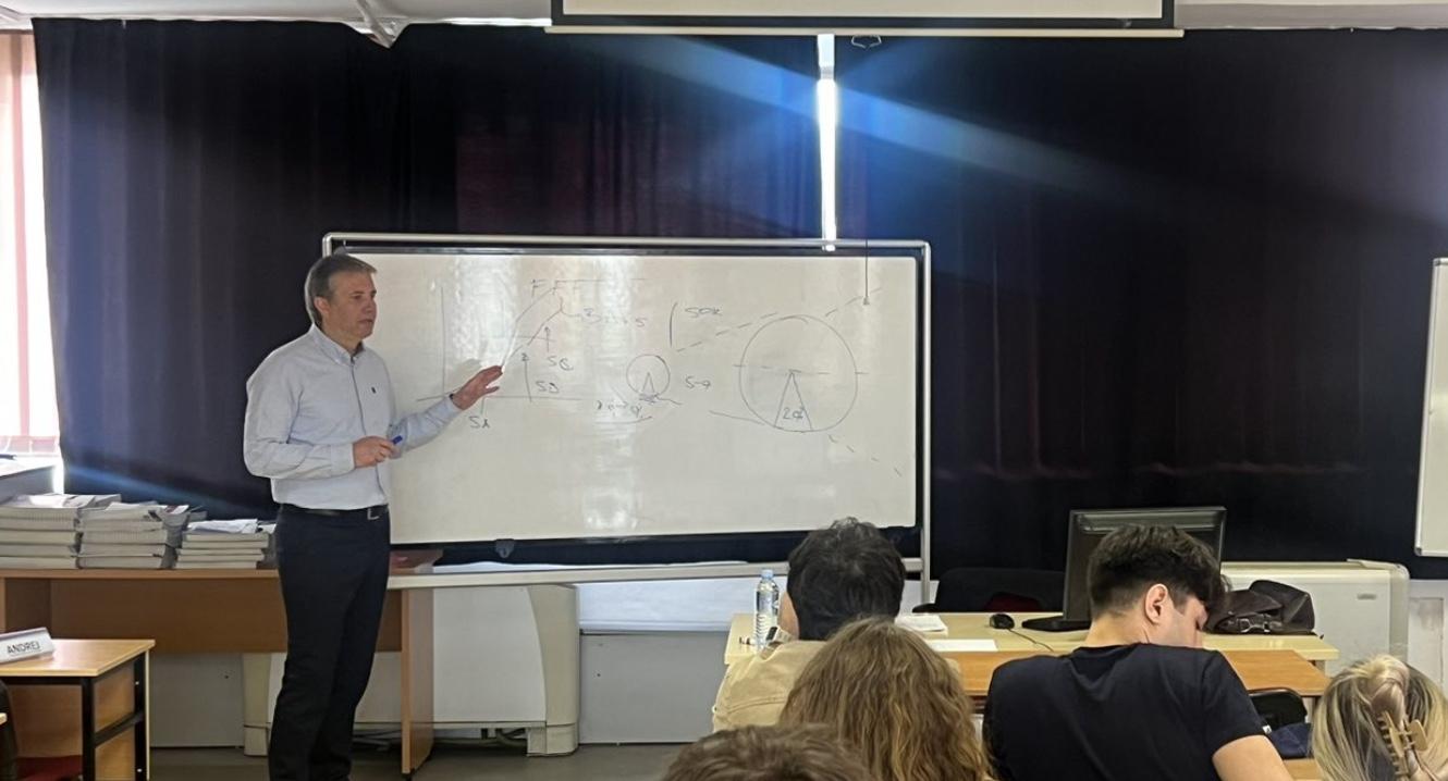 Guest speaker at the UACS Entrepreneurship Class - Dejan Kalinikov, the CEO of SEAF Macedonia