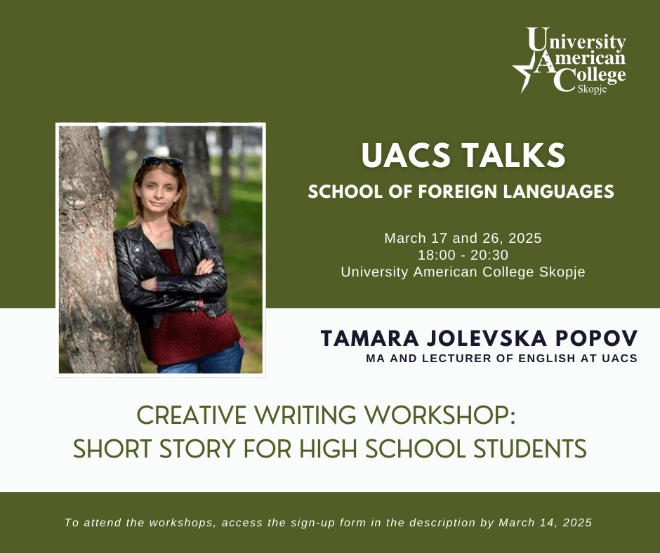 UACS SFL Presents: Creative Writing Workshop - Short Story for High School Students